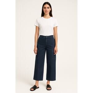 Eileen Fisher Denim Utility Wide-Leg Pants – Size S – Made in USA